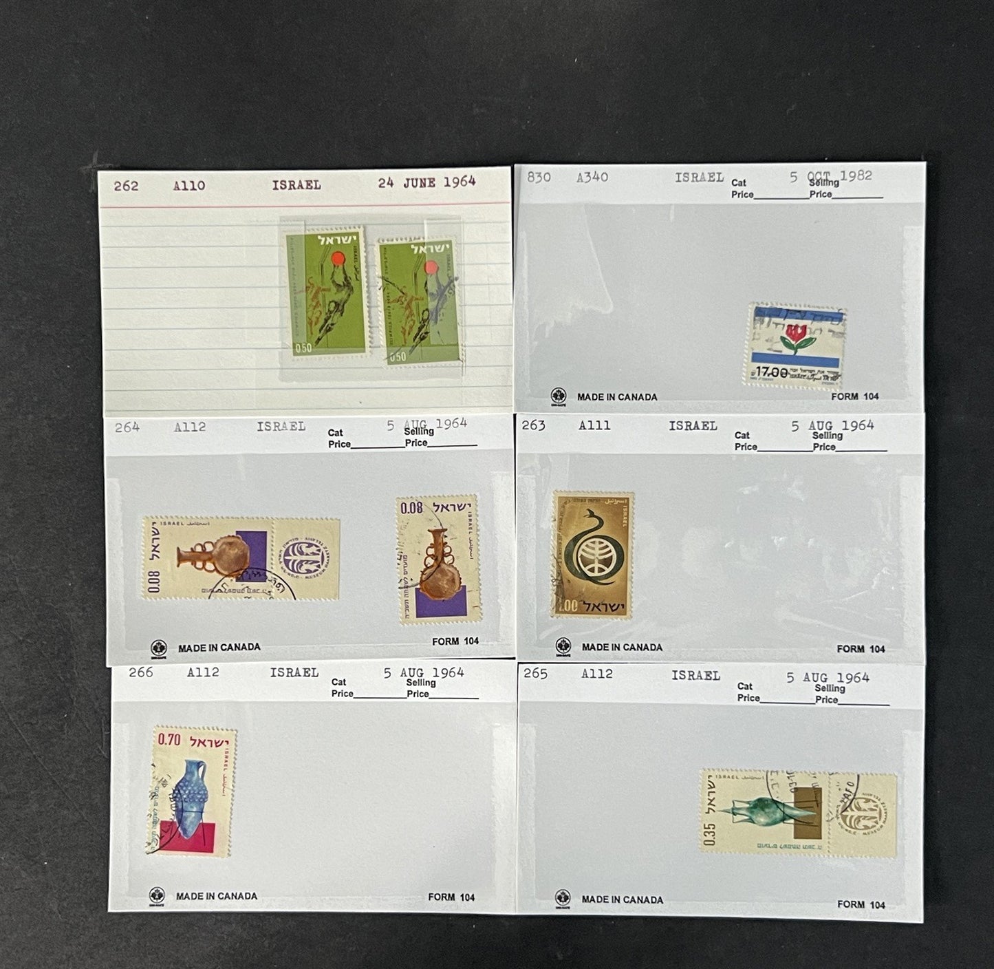 Israel Stamp Collection Mint/Used Sets/Singles Mix Dealer Cards $123 CV ZAYIX