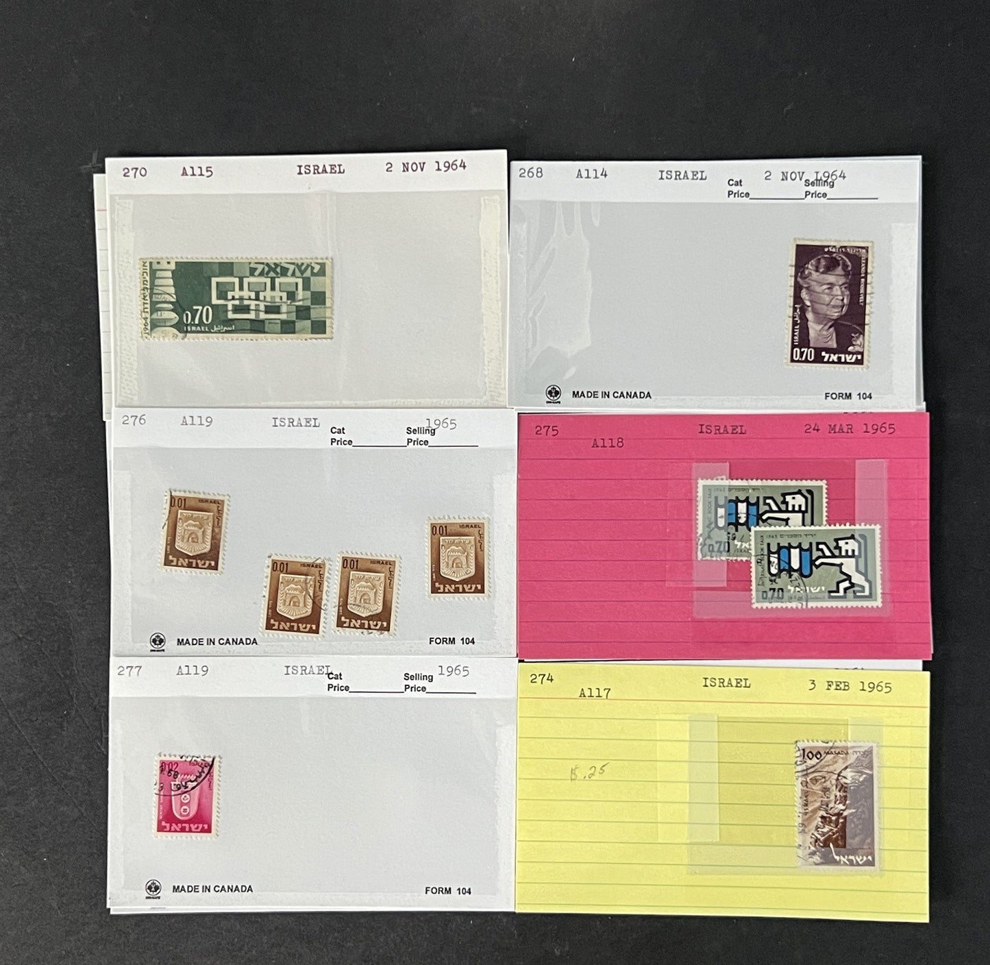 Israel Stamp Collection Mint/Used Sets/Singles Mix Dealer Cards $123 CV ZAYIX