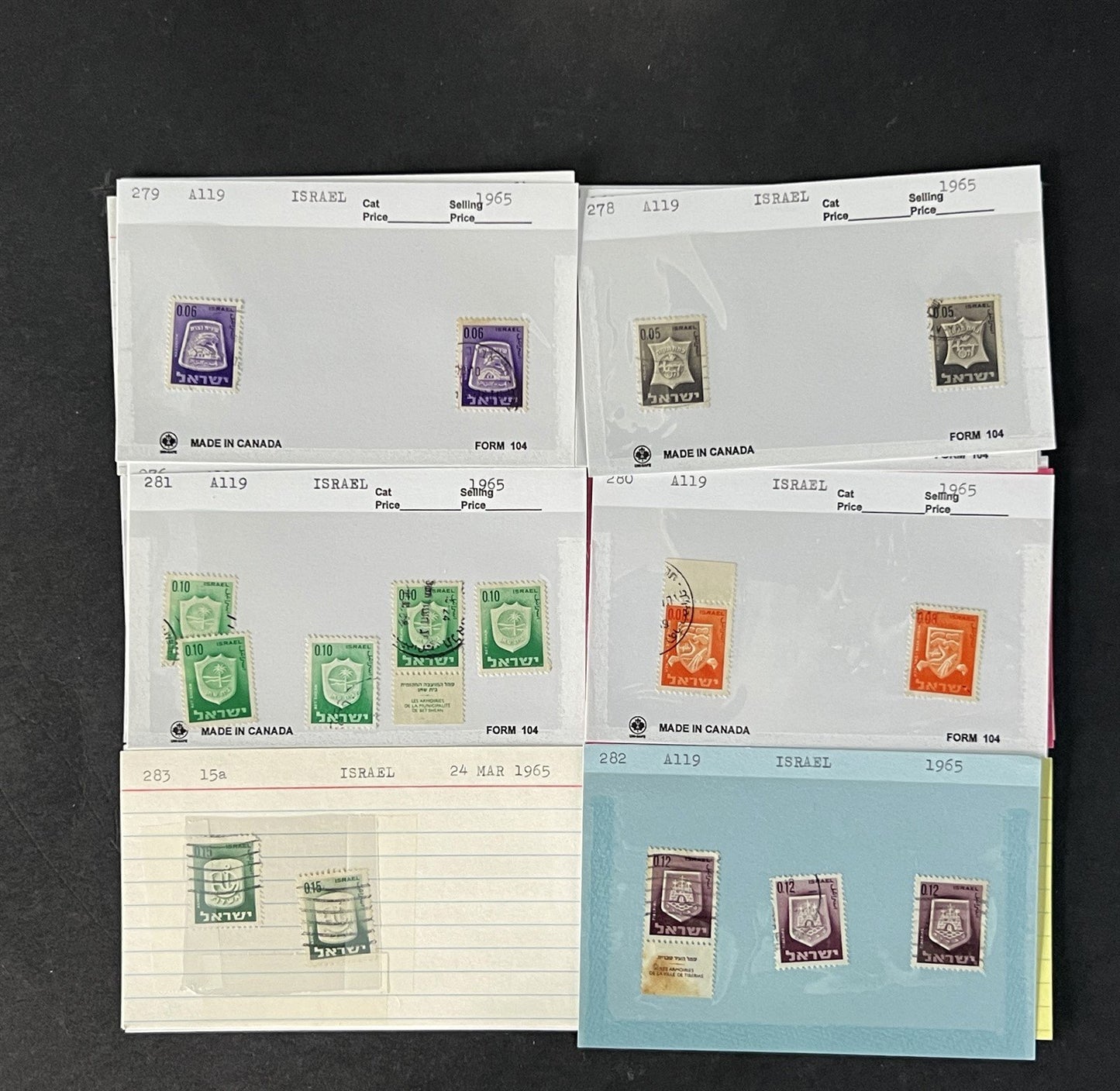 Israel Stamp Collection Mint/Used Sets/Singles Mix Dealer Cards $123 CV ZAYIX