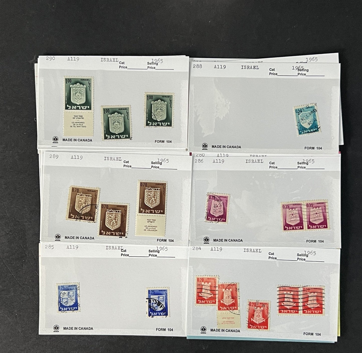 Israel Stamp Collection Mint/Used Sets/Singles Mix Dealer Cards $123 CV ZAYIX