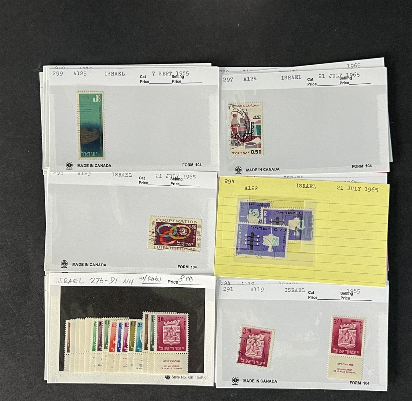 Israel Stamp Collection Mint/Used Sets/Singles Mix Dealer Cards $123 CV ZAYIX