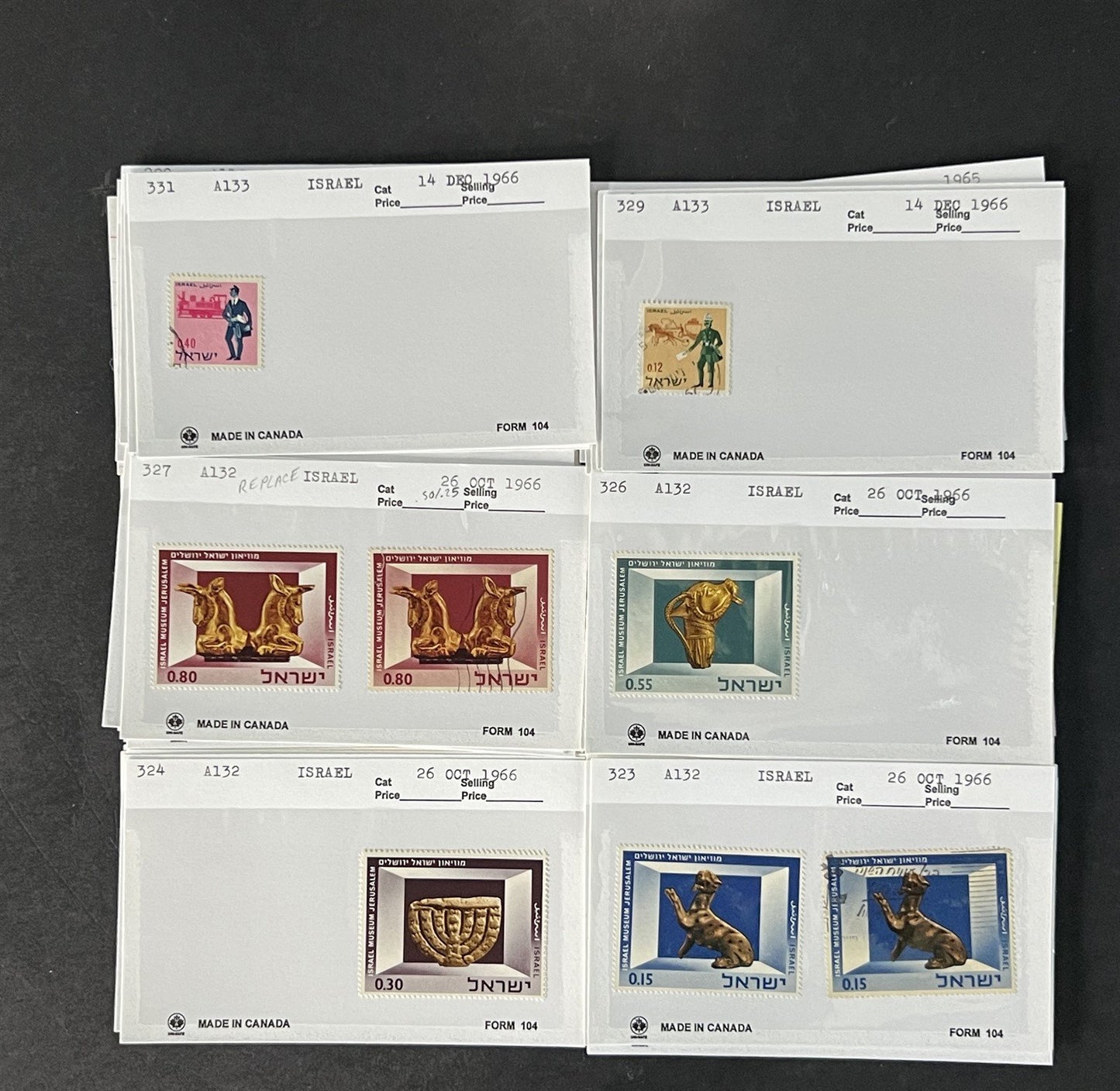 Israel Stamp Collection Mint/Used Sets/Singles Mix Dealer Cards $123 CV ZAYIX
