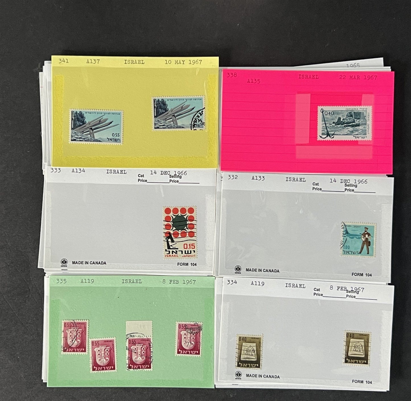Israel Stamp Collection Mint/Used Sets/Singles Mix Dealer Cards $123 CV ZAYIX