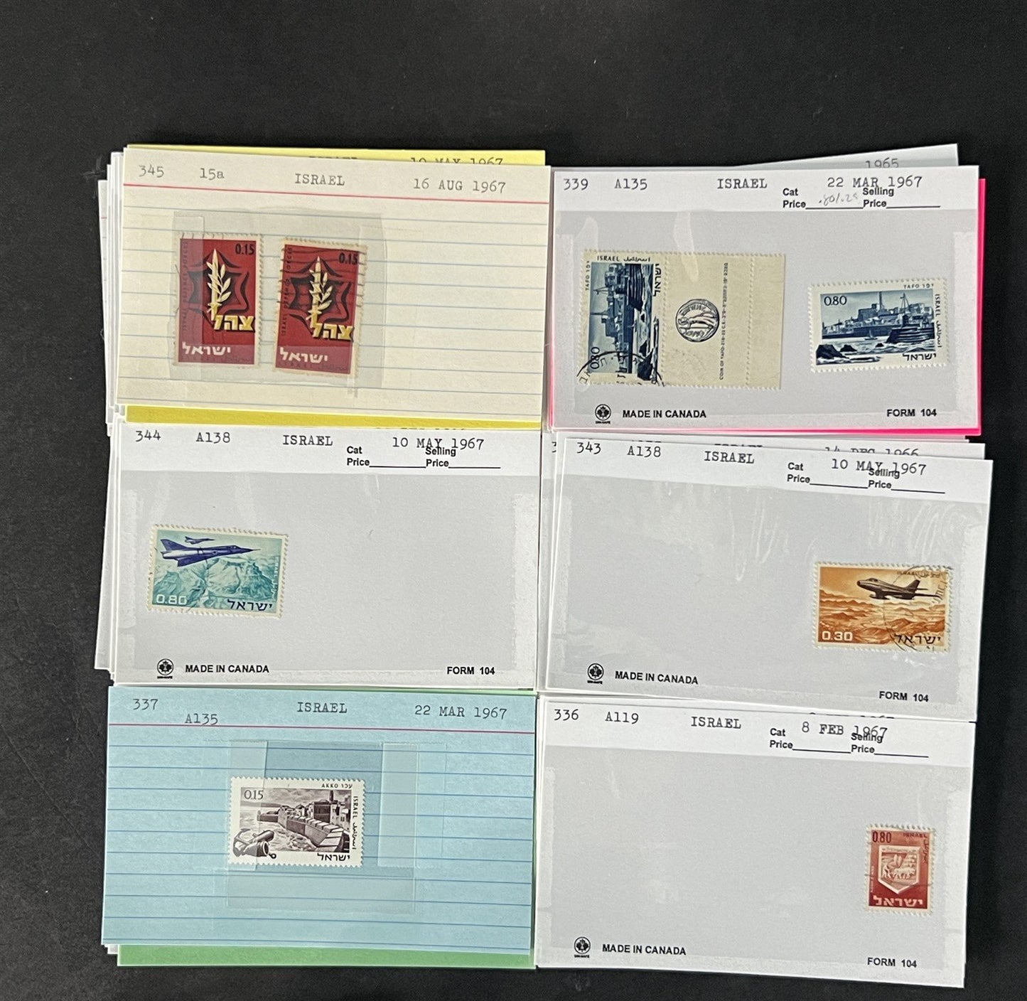 Israel Stamp Collection Mint/Used Sets/Singles Mix Dealer Cards $123 CV ZAYIX