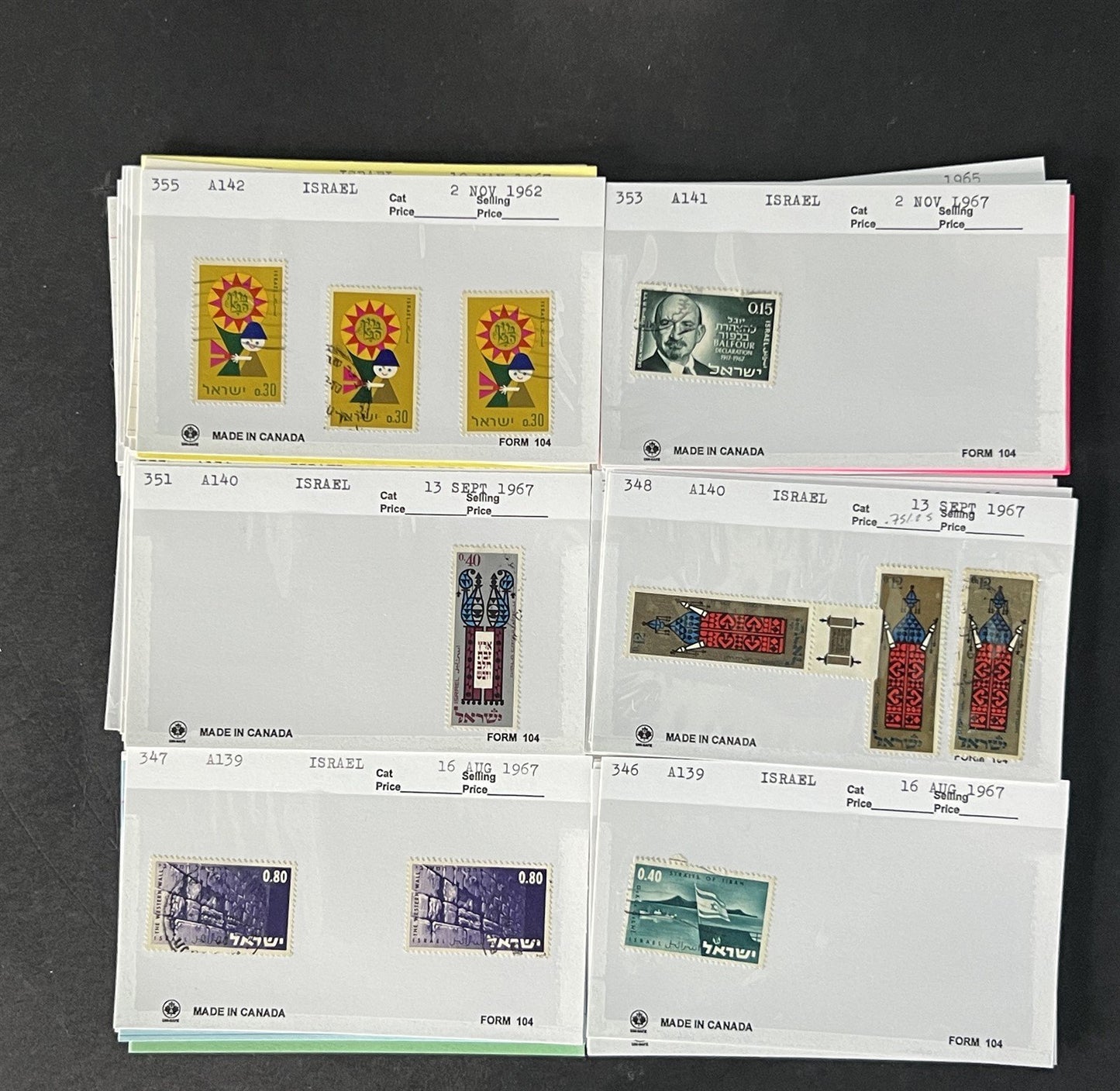 Israel Stamp Collection Mint/Used Sets/Singles Mix Dealer Cards $123 CV ZAYIX