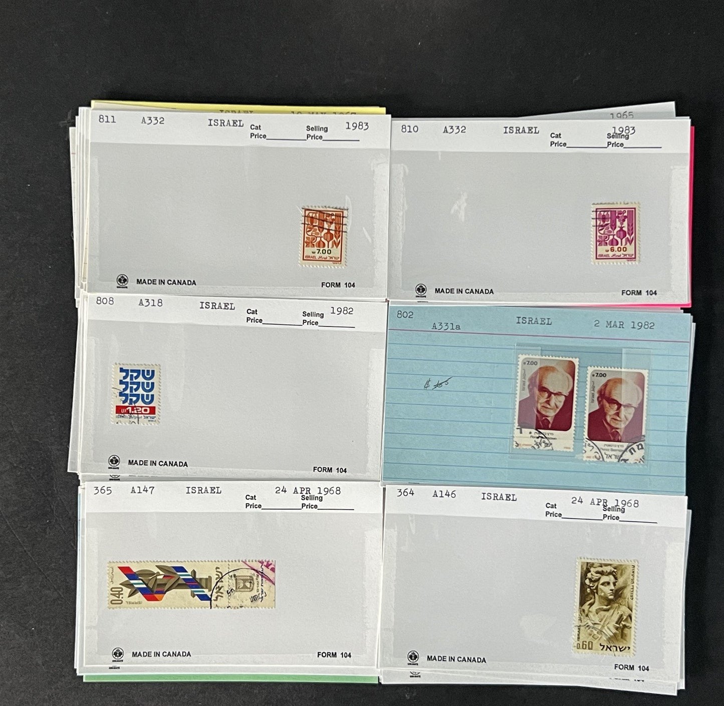 Israel Stamp Collection Mint/Used Sets/Singles Mix Dealer Cards $123 CV ZAYIX