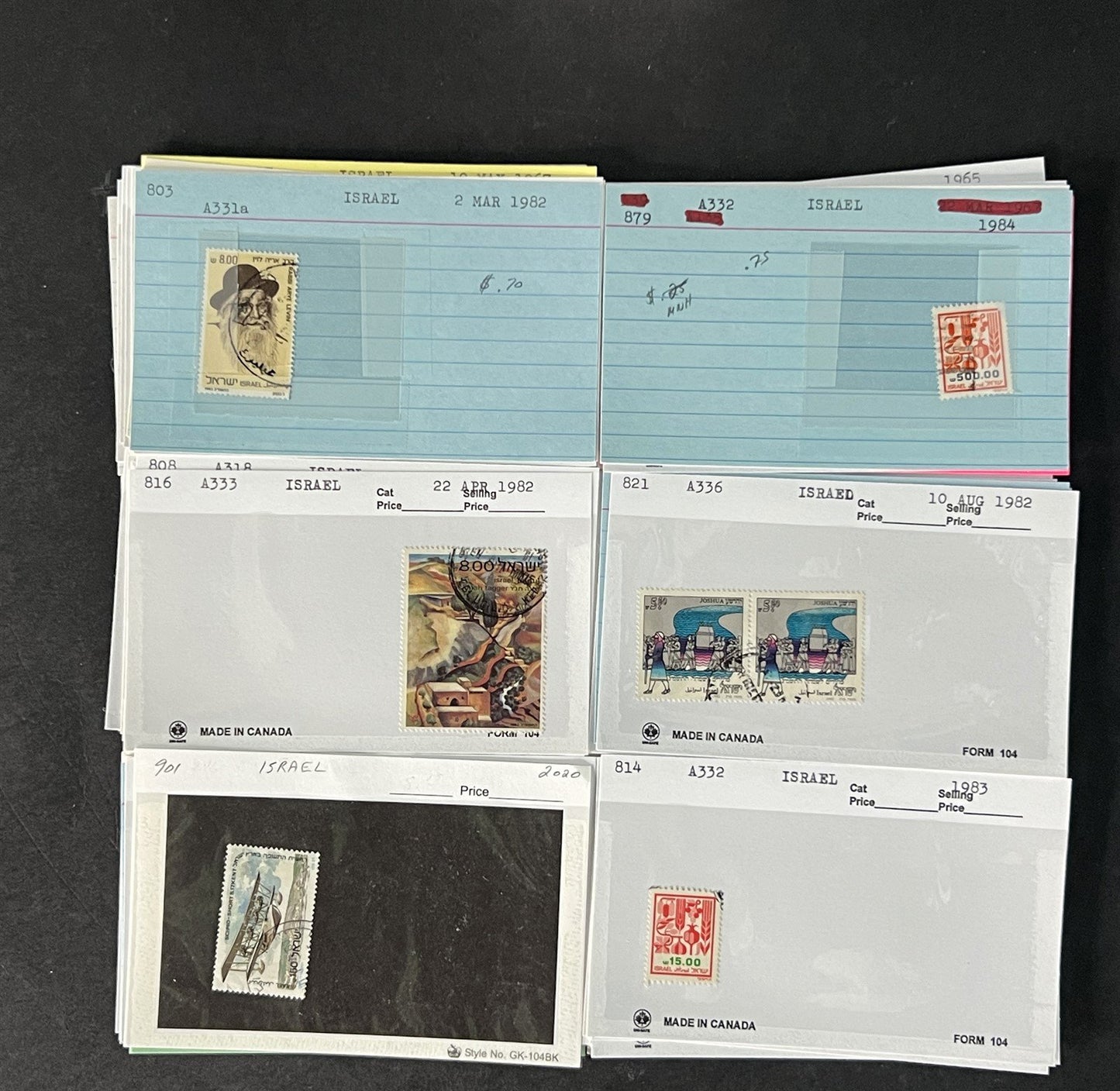 Israel Stamp Collection Mint/Used Sets/Singles Mix Dealer Cards $123 CV ZAYIX