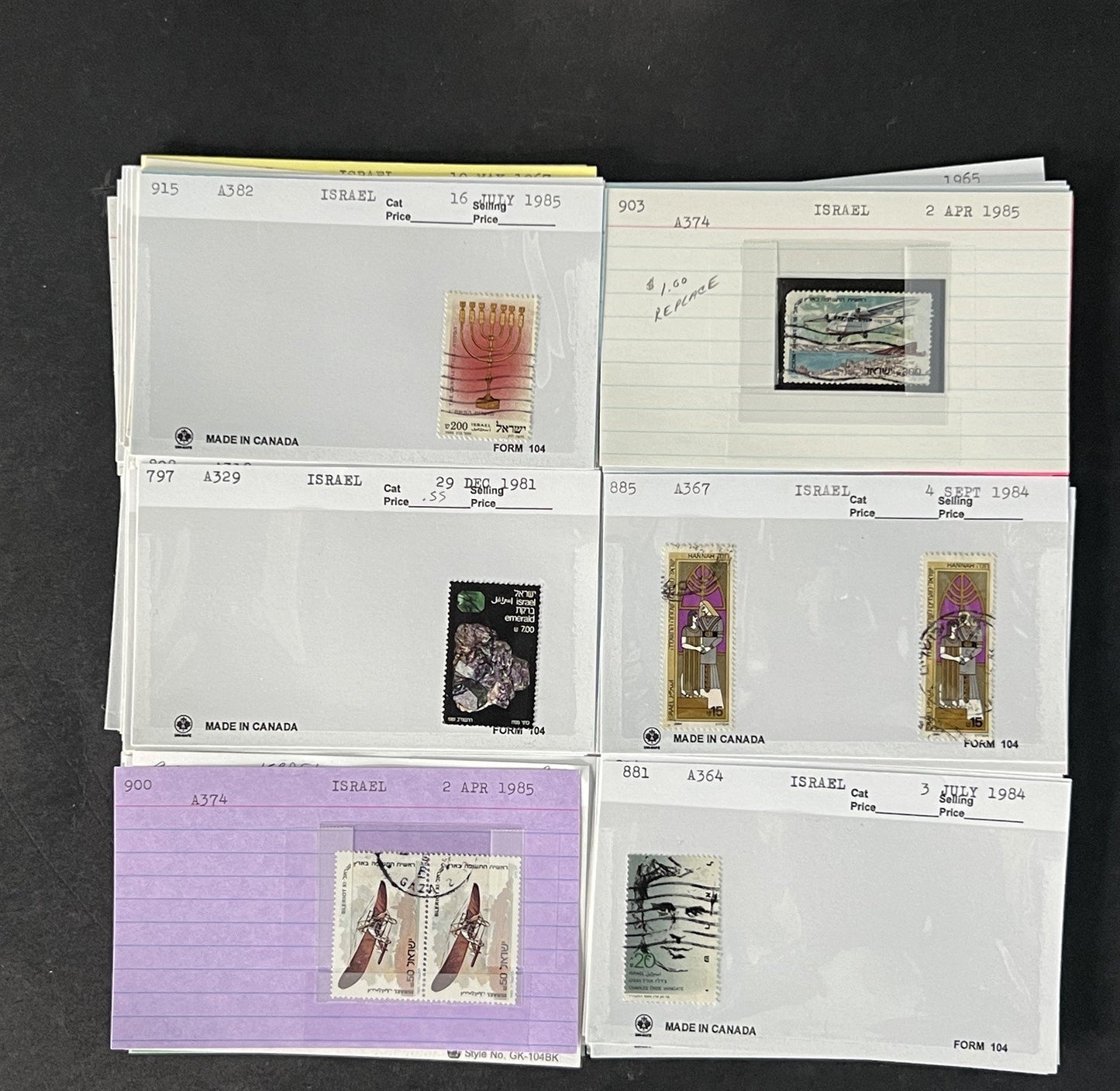 Israel Stamp Collection Mint/Used Sets/Singles Mix Dealer Cards $123 CV ZAYIX