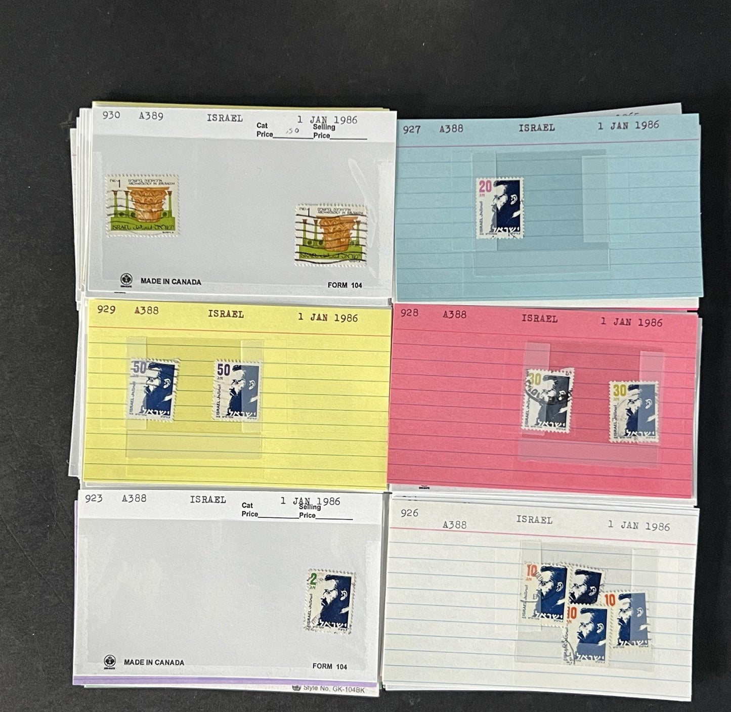 Israel Stamp Collection Mint/Used Sets/Singles Mix Dealer Cards $123 CV ZAYIX