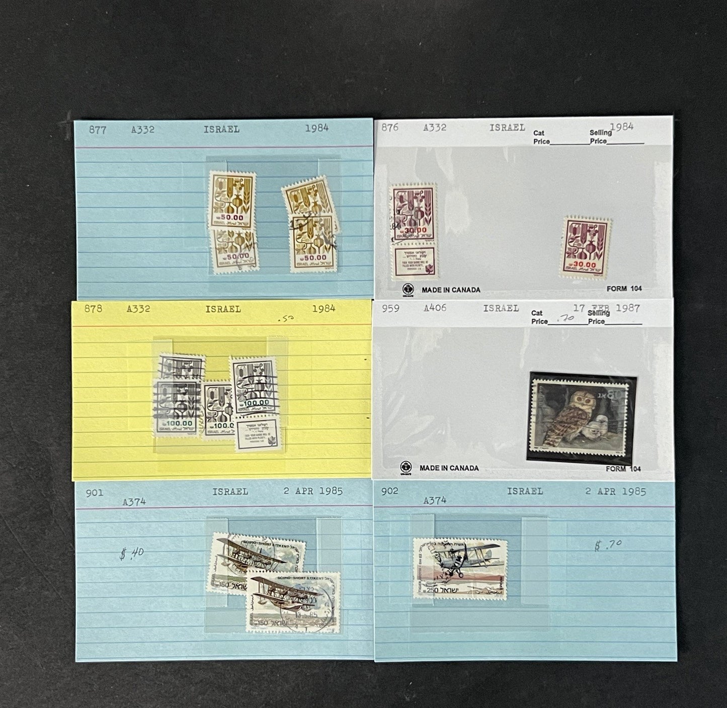 Israel Stamp Collection Mint/Used Sets/Singles Mix Dealer Cards $123 CV ZAYIX