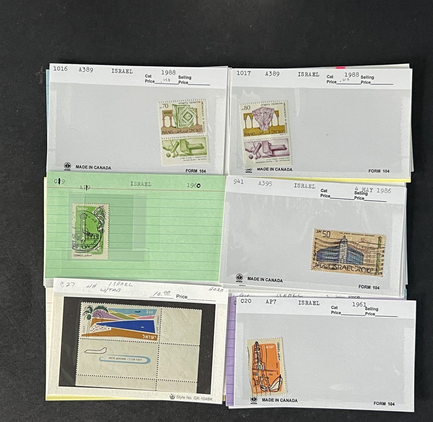 Israel Stamp Collection Mint/Used Sets/Singles Mix Dealer Cards $123 CV ZAYIX
