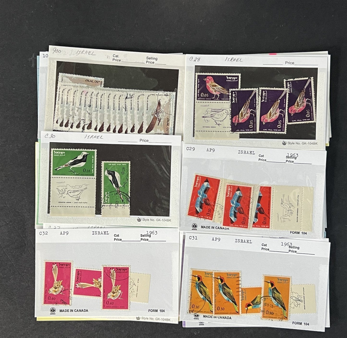 Israel Stamp Collection Mint/Used Sets/Singles Mix Dealer Cards $123 CV ZAYIX