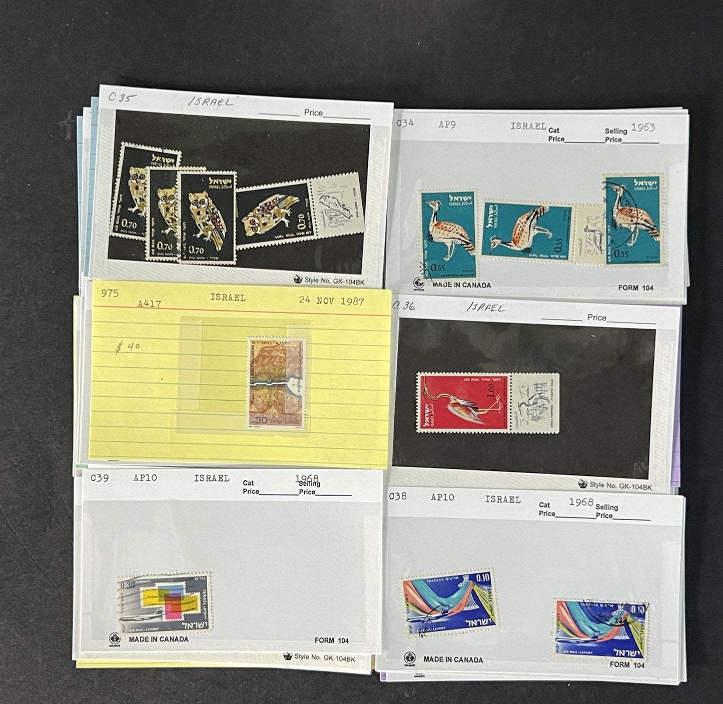 Israel Stamp Collection Mint/Used Sets/Singles Mix Dealer Cards $123 CV ZAYIX