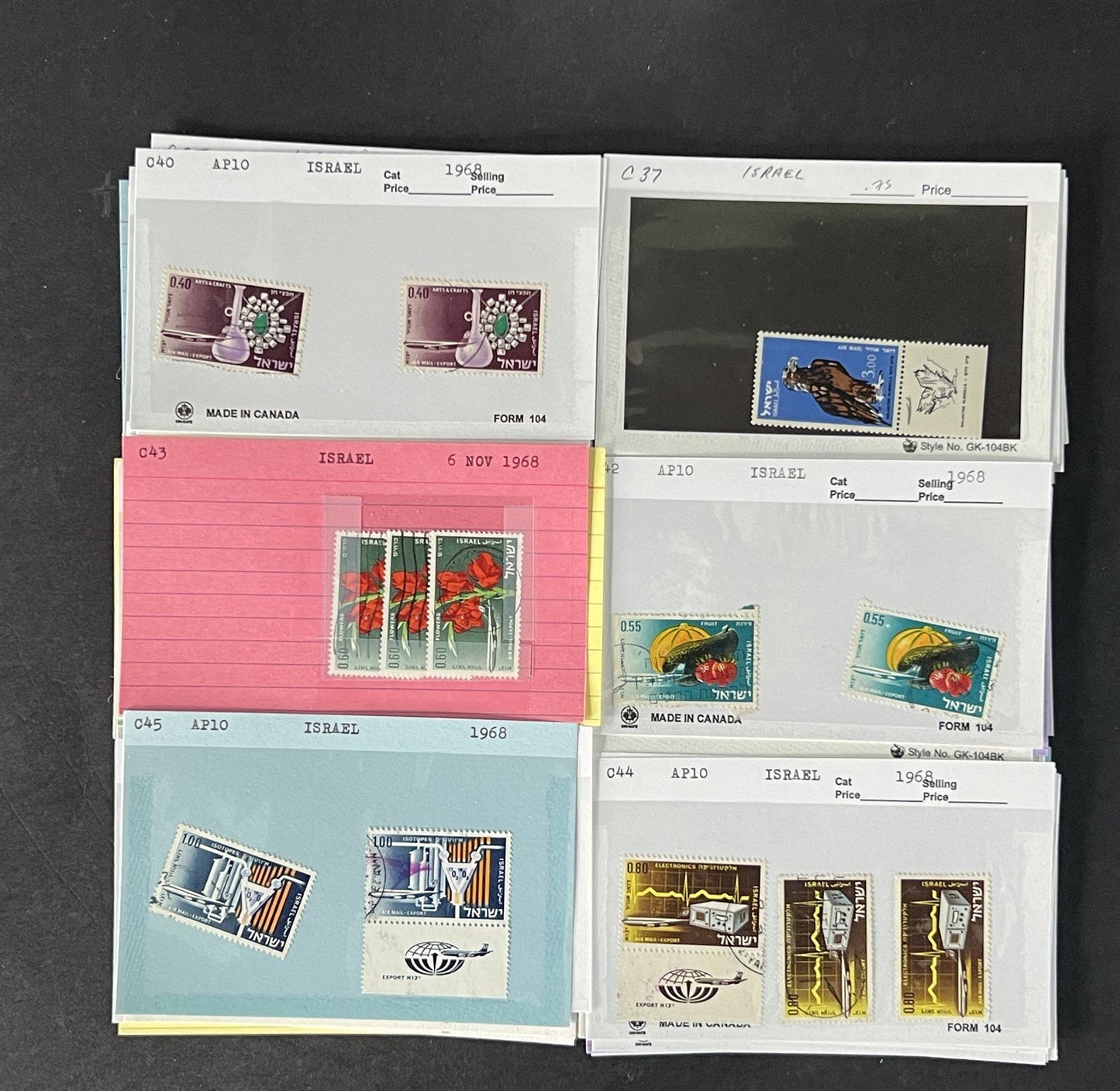 Israel Stamp Collection Mint/Used Sets/Singles Mix Dealer Cards $123 CV ZAYIX