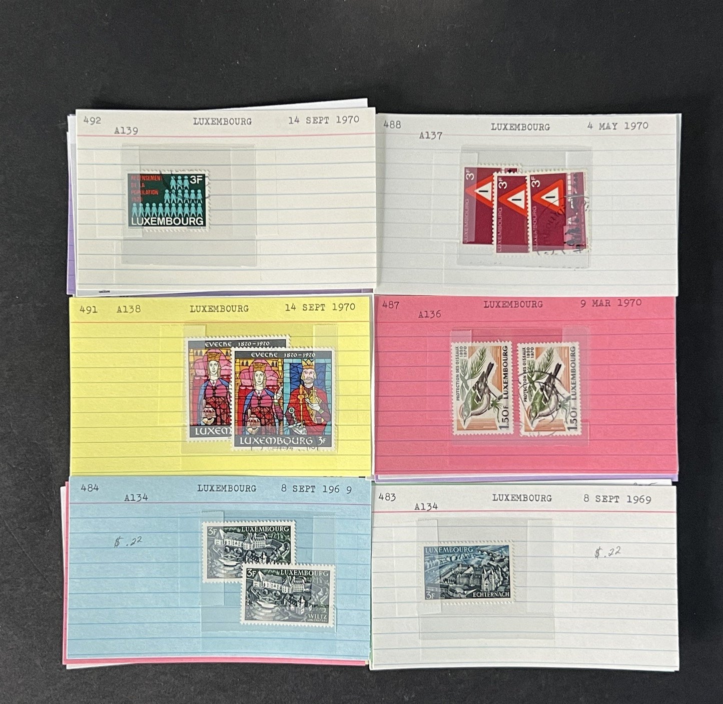 Luxembourg Stamp Collection Dealer Cards MNH/MH/Used Mix with BOB $161 CV ZAYIX
