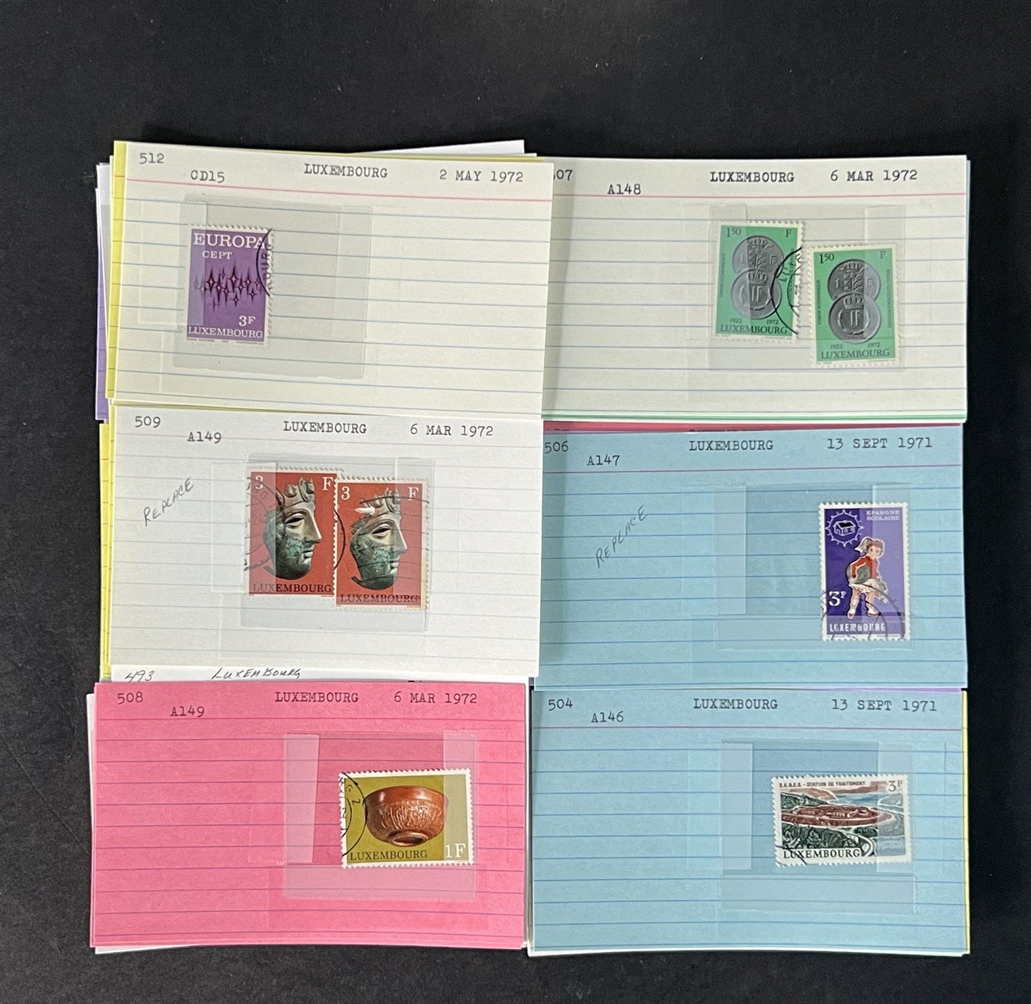 Luxembourg Stamp Collection Dealer Cards MNH/MH/Used Mix with BOB $161 CV ZAYIX