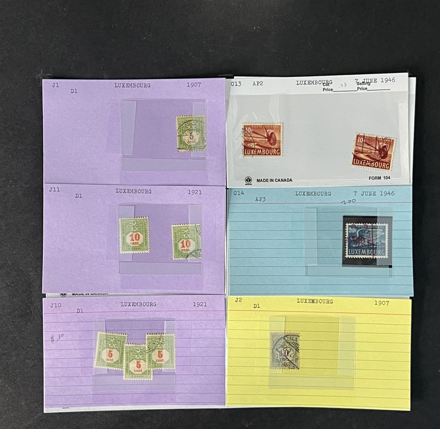 Luxembourg Stamp Collection Dealer Cards MNH/MH/Used Mix with BOB $161 CV ZAYIX