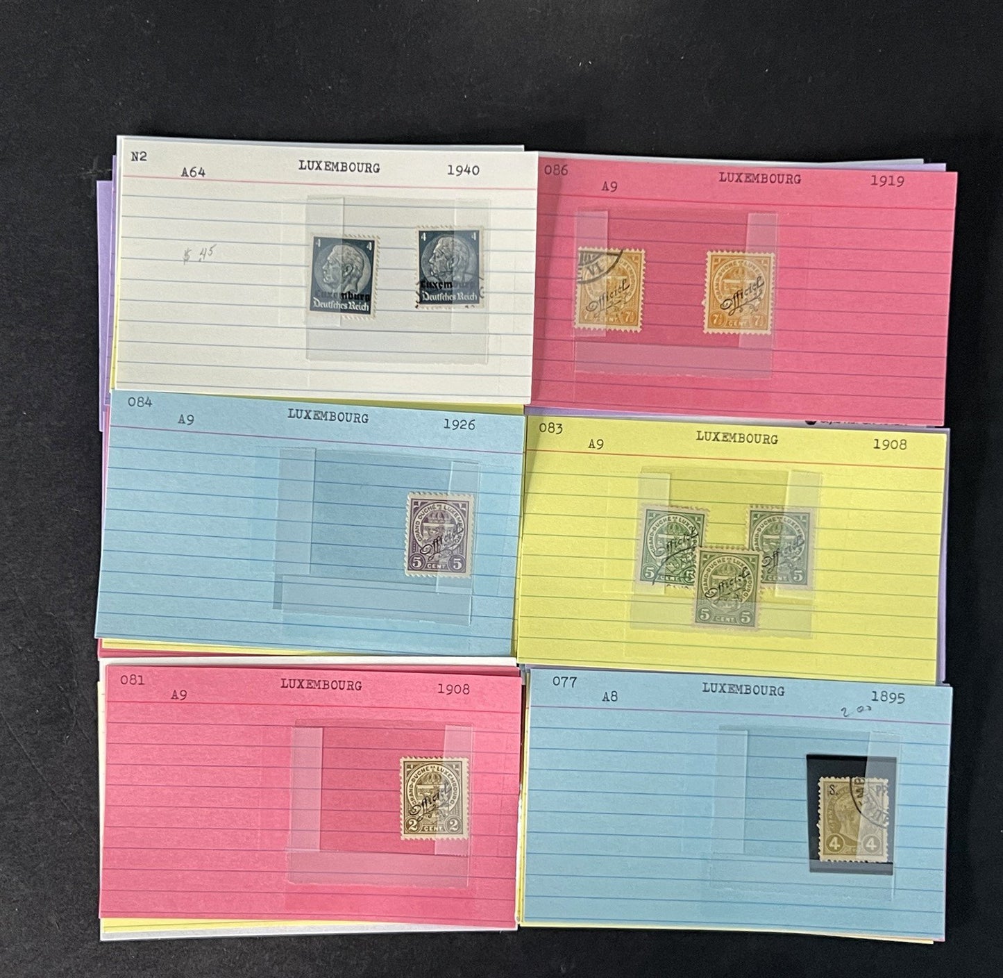 Luxembourg Stamp Collection Dealer Cards MNH/MH/Used Mix with BOB $161 CV ZAYIX