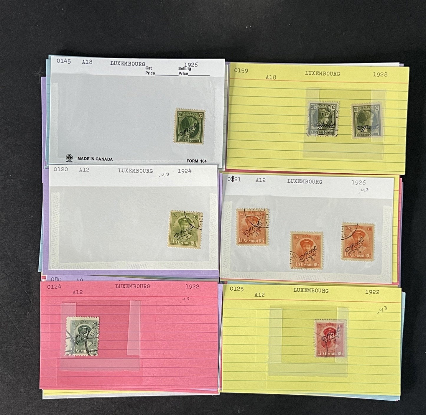 Luxembourg Stamp Collection Dealer Cards MNH/MH/Used Mix with BOB $161 CV ZAYIX
