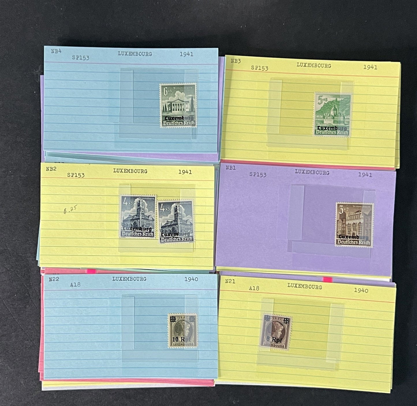 Luxembourg Stamp Collection Dealer Cards MNH/MH/Used Mix with BOB $161 CV ZAYIX