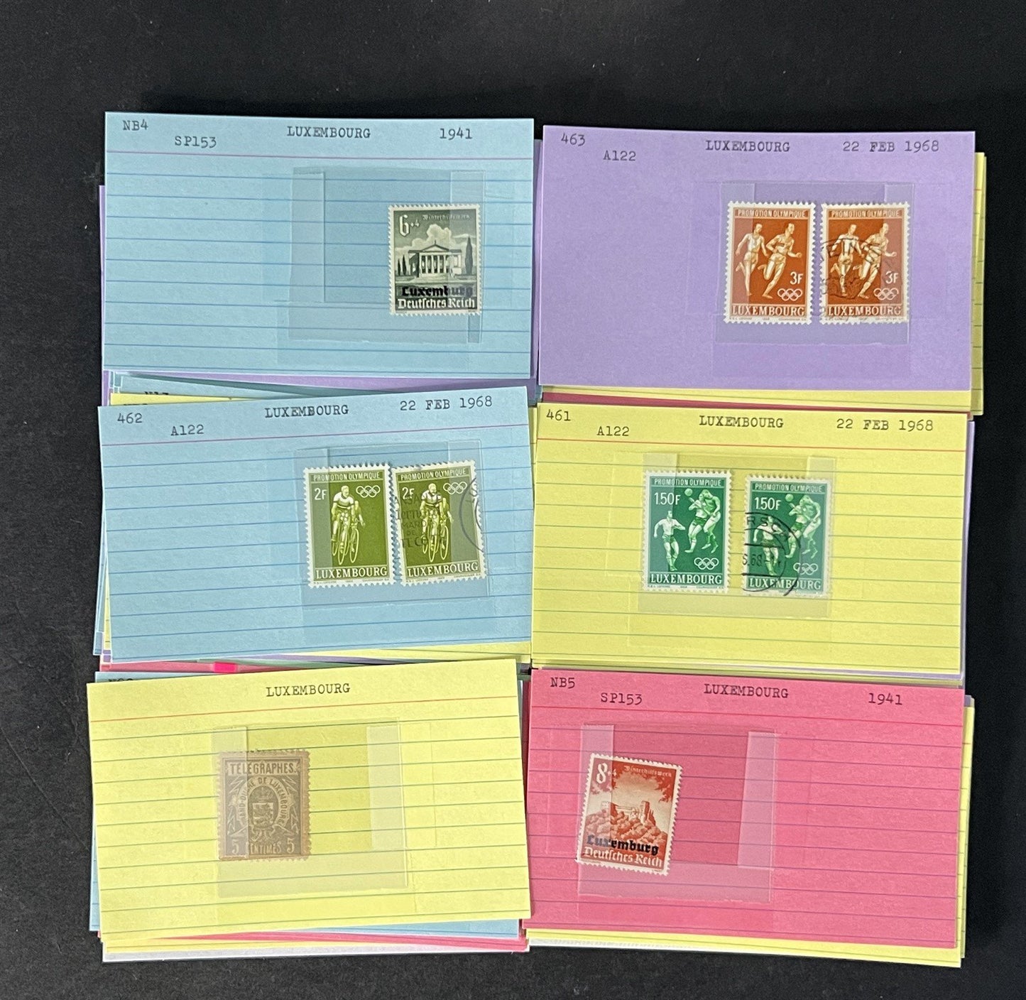 Luxembourg Stamp Collection Dealer Cards MNH/MH/Used Mix with BOB $161 CV ZAYIX