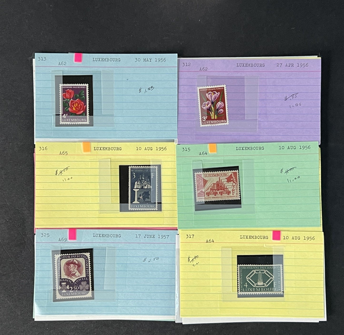 Luxembourg Stamp Collection on Dealer Cards $200 CV ZAYIX 0825CB414627