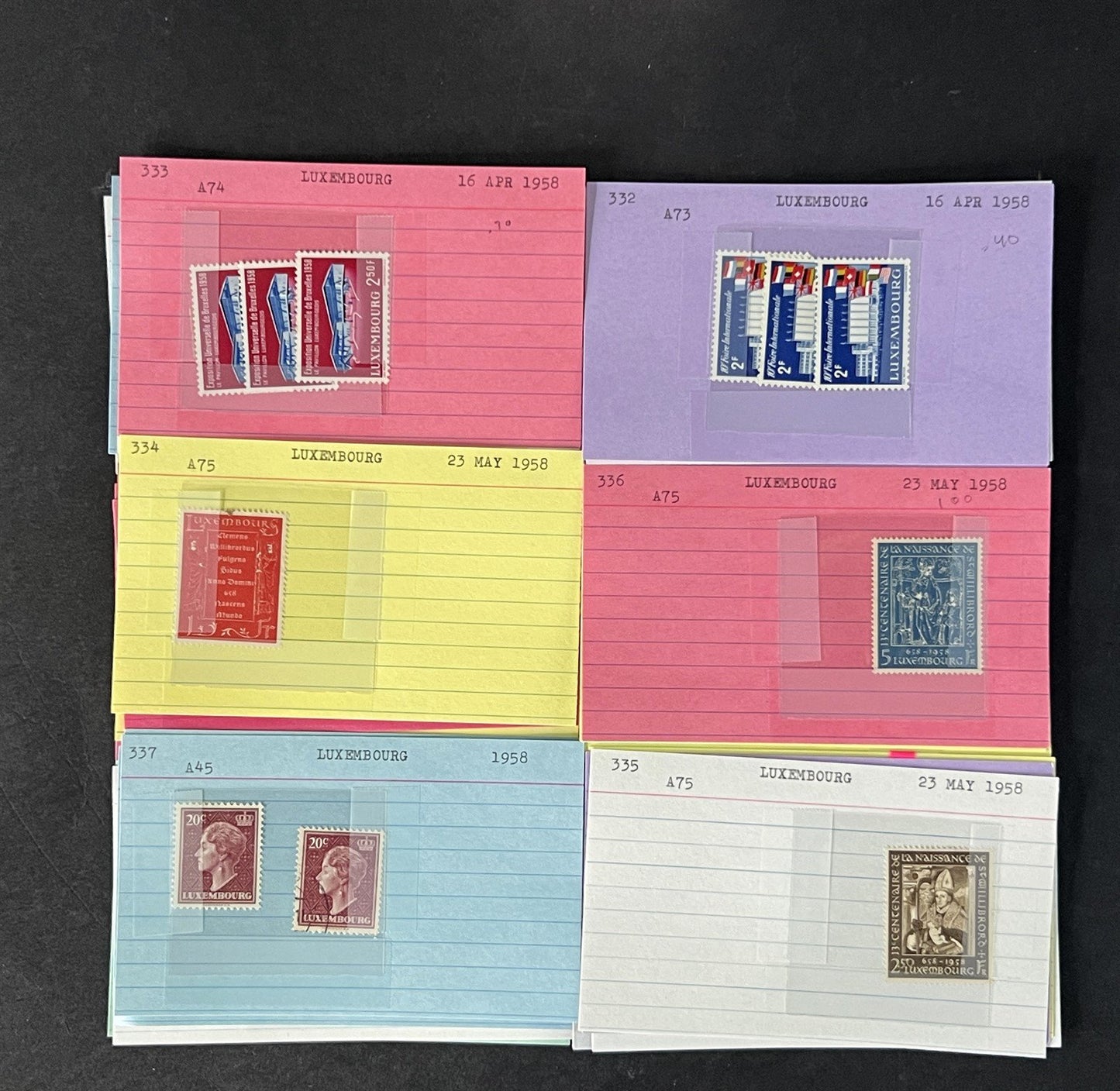 Luxembourg Stamp Collection on Dealer Cards $200 CV ZAYIX 0825CB414627