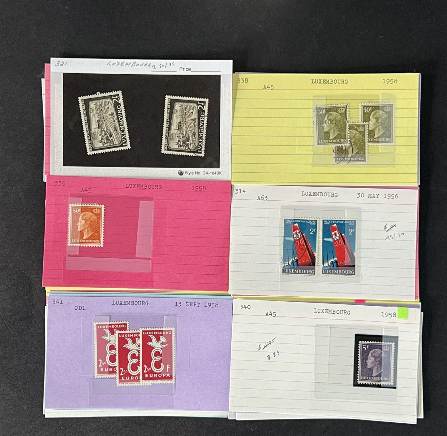 Luxembourg Stamp Collection on Dealer Cards $200 CV ZAYIX 0825CB414627