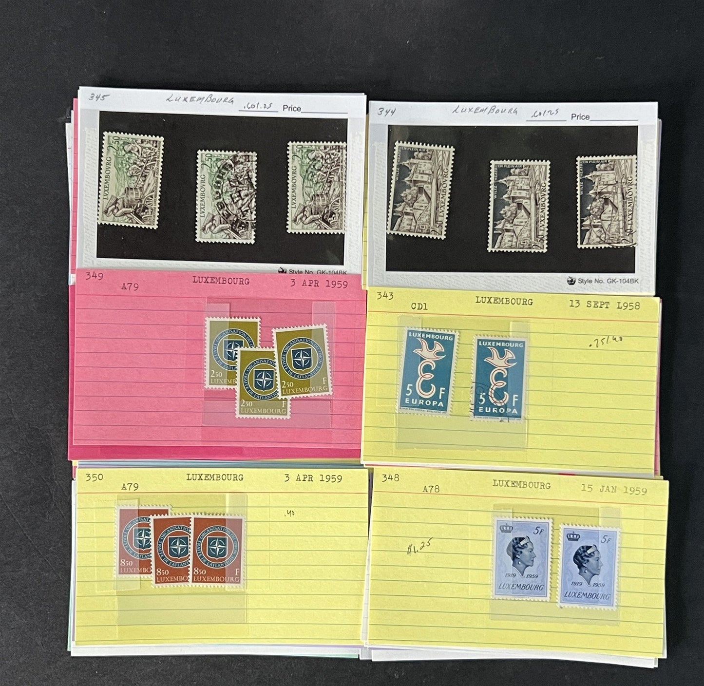 Luxembourg Stamp Collection on Dealer Cards $200 CV ZAYIX 0825CB414627