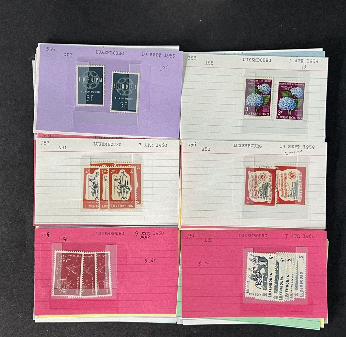 Luxembourg Stamp Collection on Dealer Cards $200 CV ZAYIX 0825CB414627