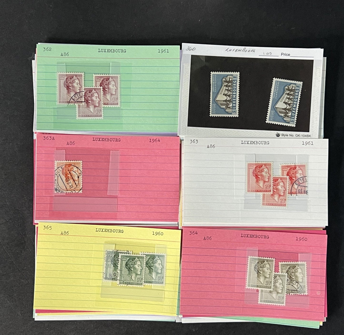 Luxembourg Stamp Collection on Dealer Cards $200 CV ZAYIX 0825CB414627