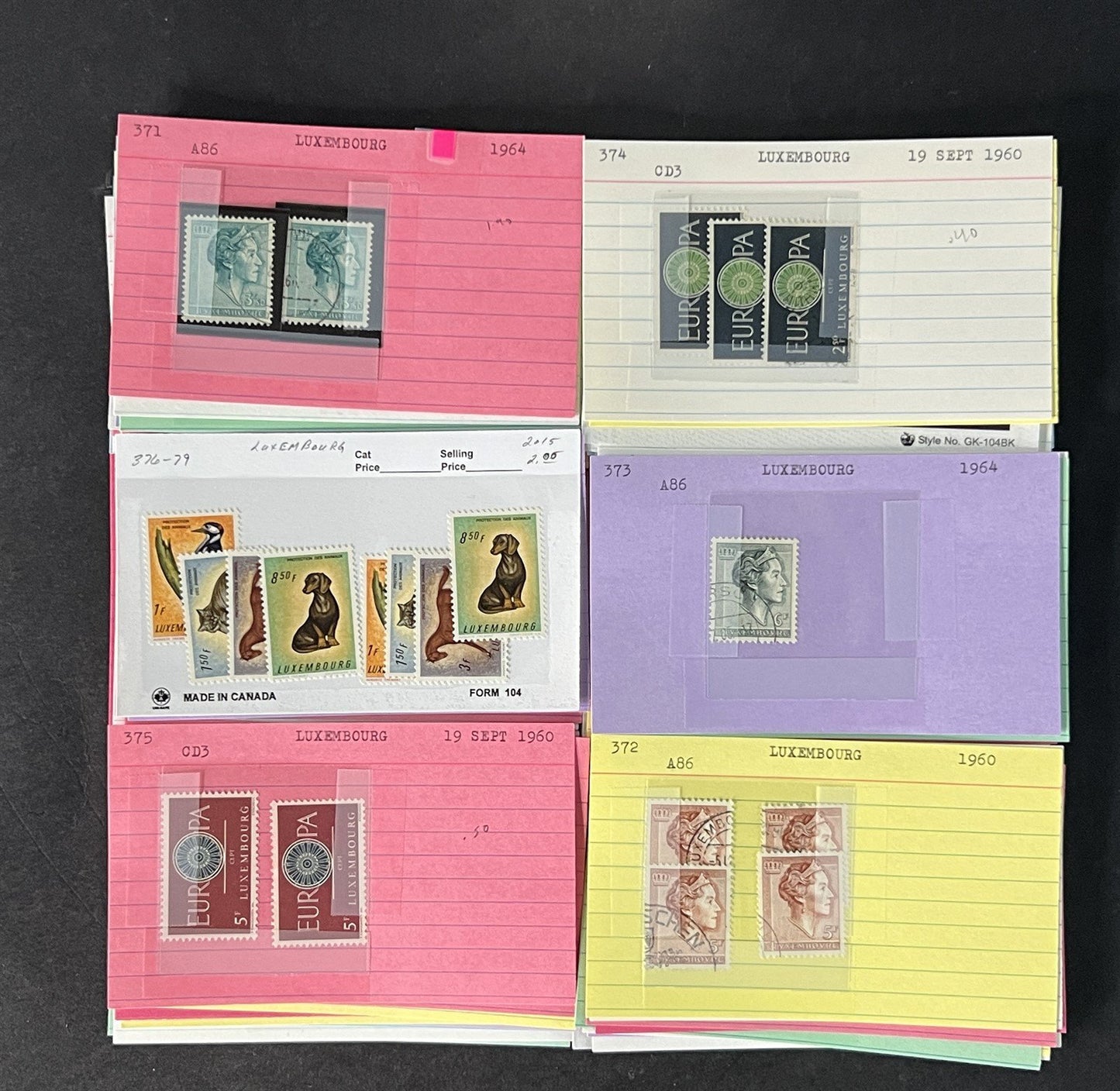 Luxembourg Stamp Collection on Dealer Cards $200 CV ZAYIX 0825CB414627
