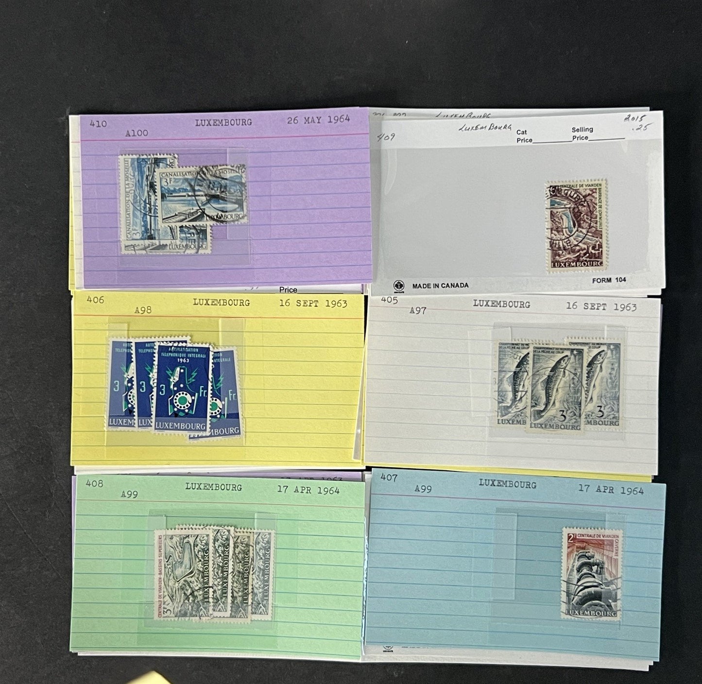 Luxembourg Stamp Collection on Dealer Cards $200 CV ZAYIX 0825CB414627