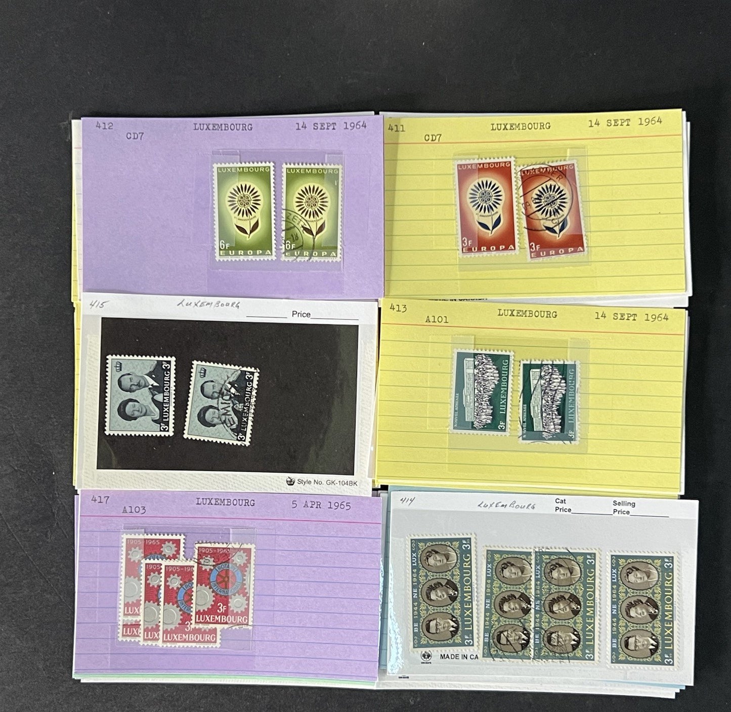 Luxembourg Stamp Collection on Dealer Cards $200 CV ZAYIX 0825CB414627