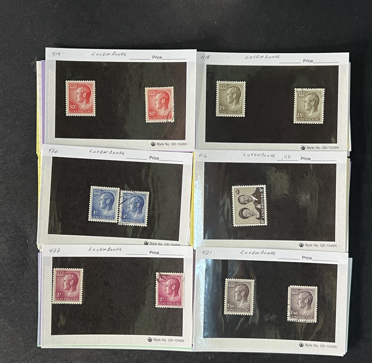 Luxembourg Stamp Collection on Dealer Cards $200 CV ZAYIX 0825CB414627