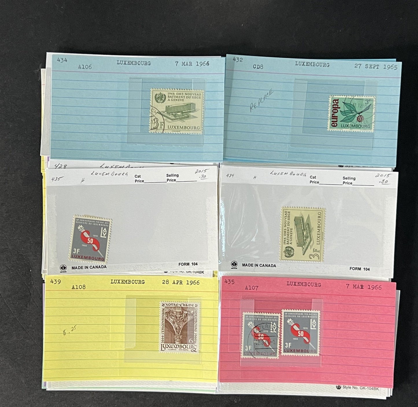 Luxembourg Stamp Collection on Dealer Cards $200 CV ZAYIX 0825CB414627