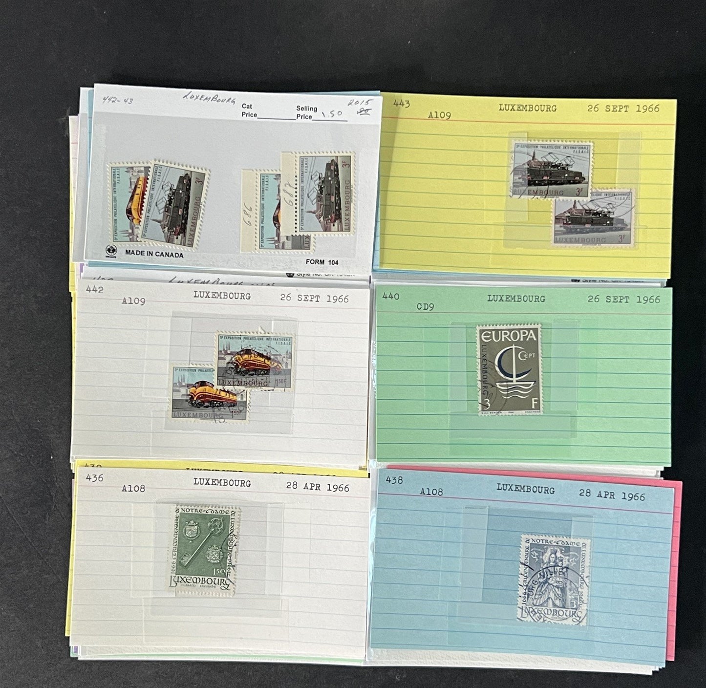 Luxembourg Stamp Collection on Dealer Cards $200 CV ZAYIX 0825CB414627