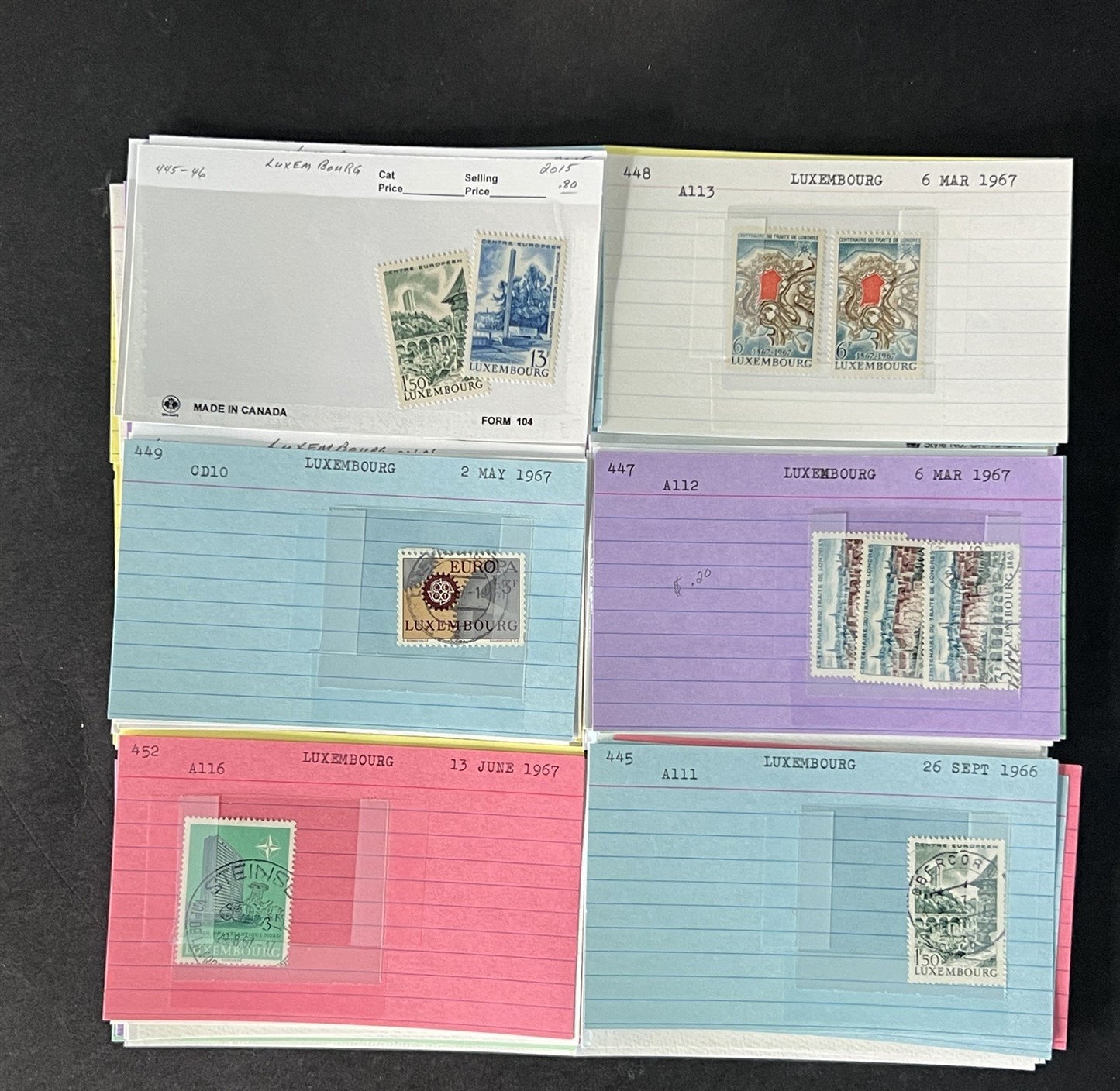 Luxembourg Stamp Collection on Dealer Cards $200 CV ZAYIX 0825CB414627