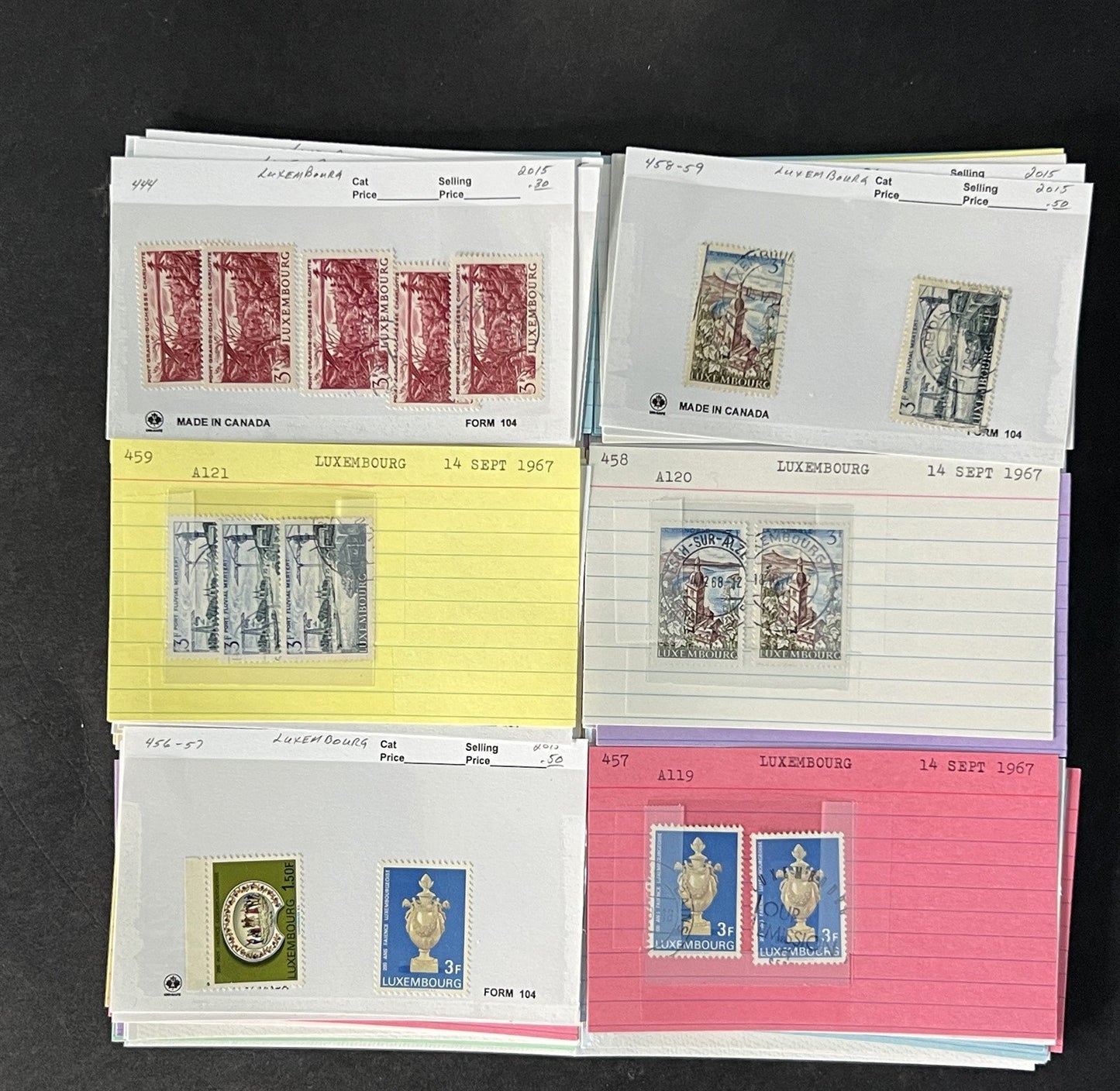Luxembourg Stamp Collection on Dealer Cards $200 CV ZAYIX 0825CB414627