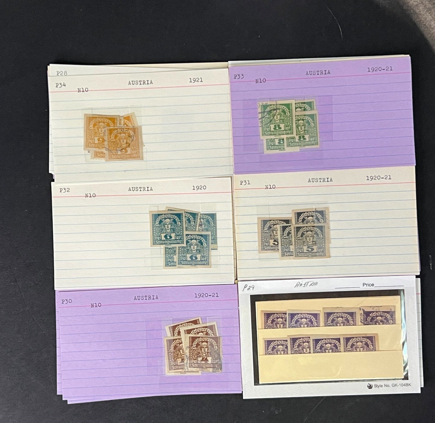 Austria Stamp Collection on Dealer Cards $248 CV ZAYIX 0825CB414630