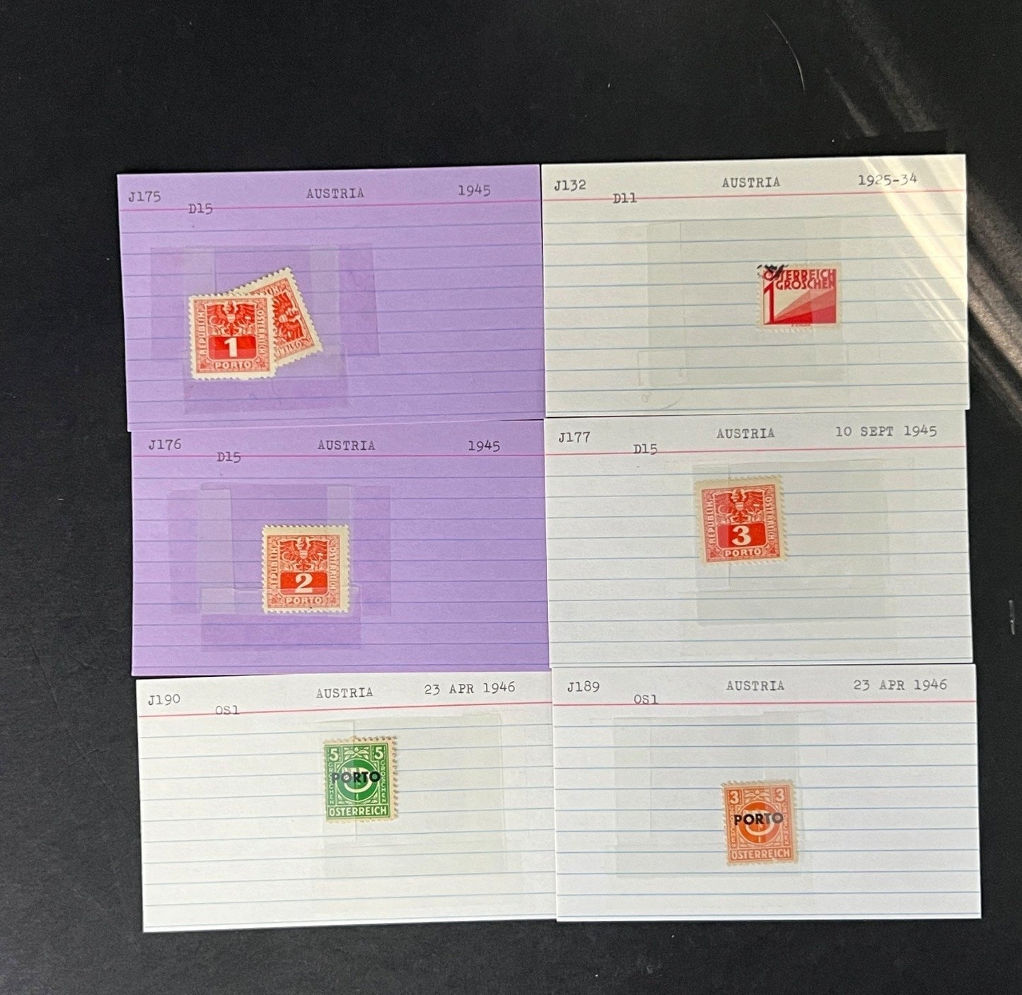 Austria Stamp Collection on Dealer Cards $248 CV ZAYIX 0825CB414630