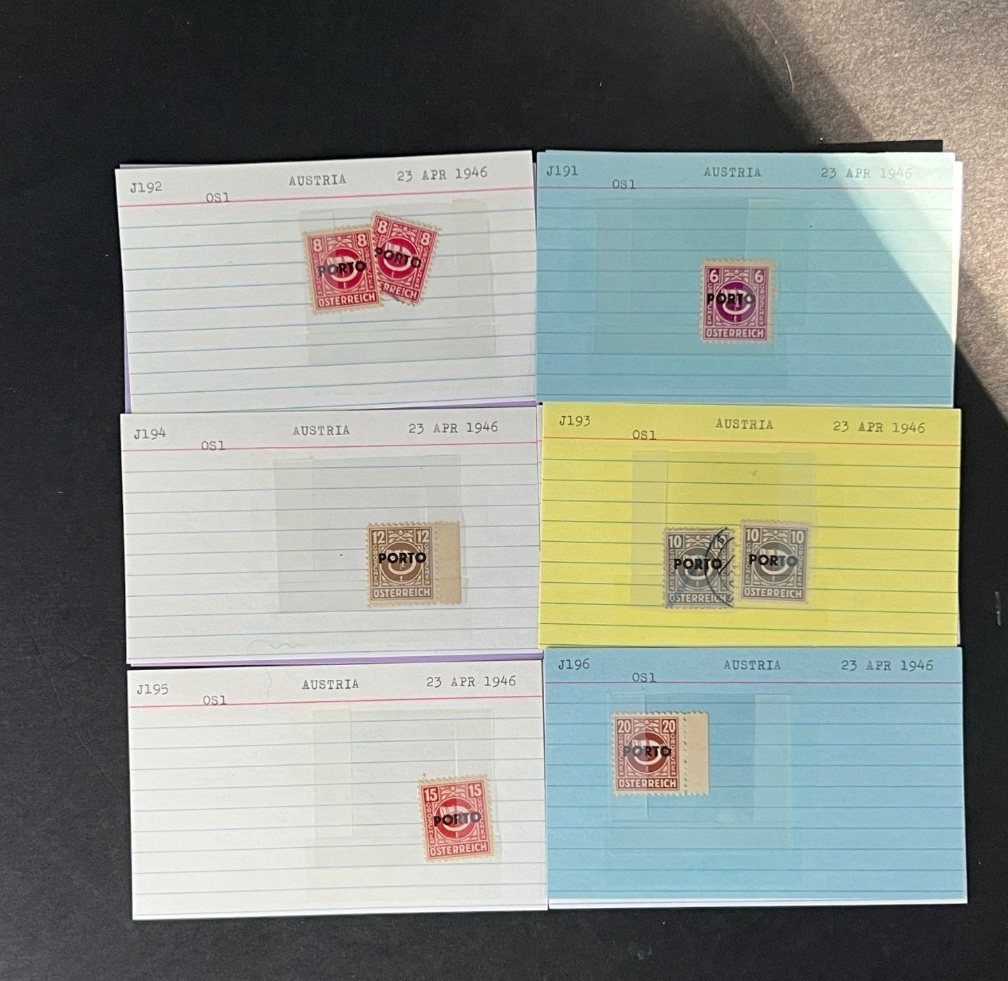 Austria Stamp Collection on Dealer Cards $248 CV ZAYIX 0825CB414630