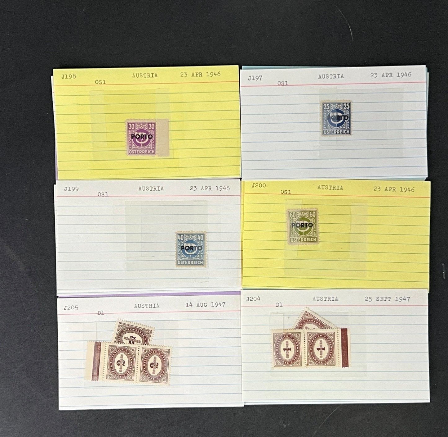 Austria Stamp Collection on Dealer Cards $248 CV ZAYIX 0825CB414630