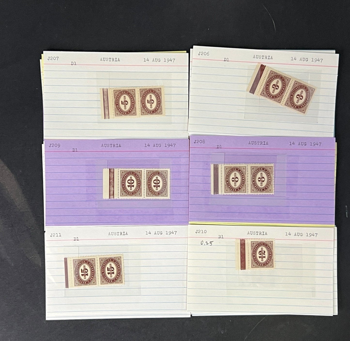 Austria Stamp Collection on Dealer Cards $248 CV ZAYIX 0825CB414630