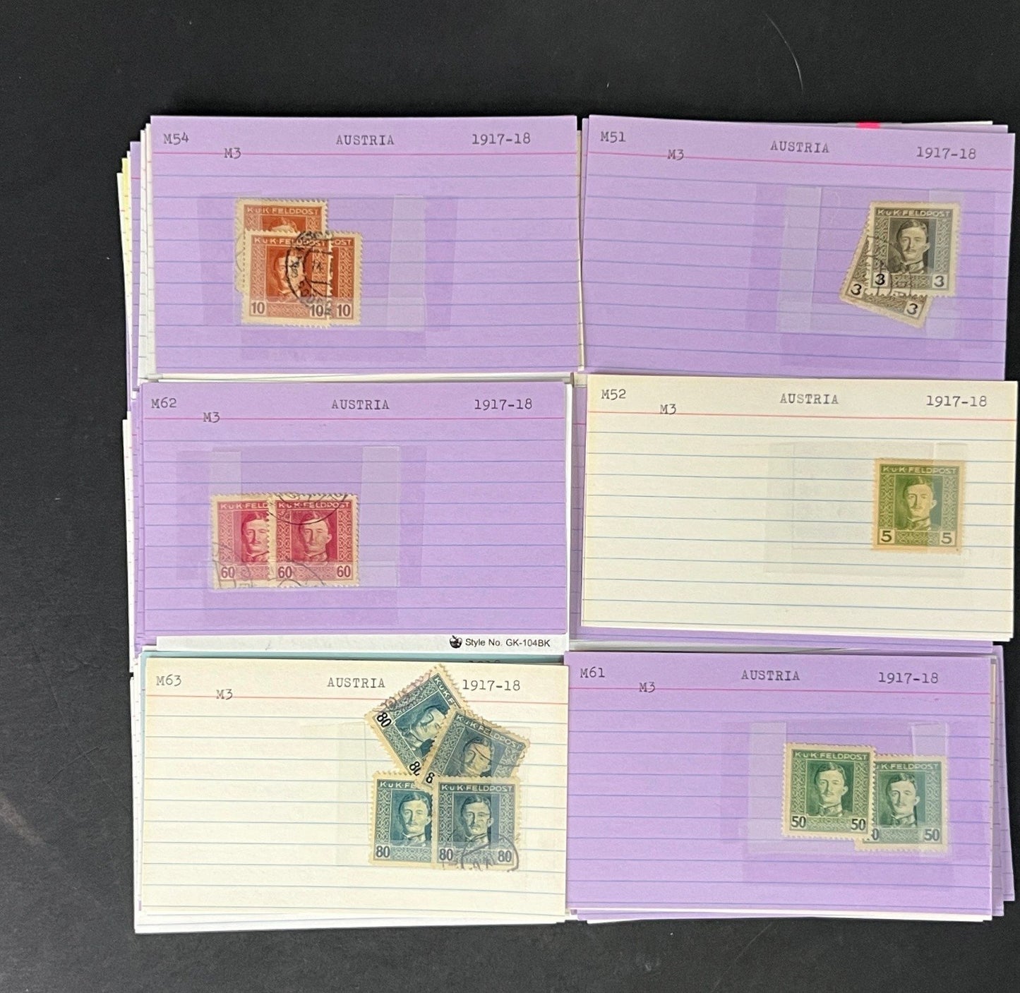 Austria Stamp Collection on Dealer Cards $248 CV ZAYIX 0825CB414630