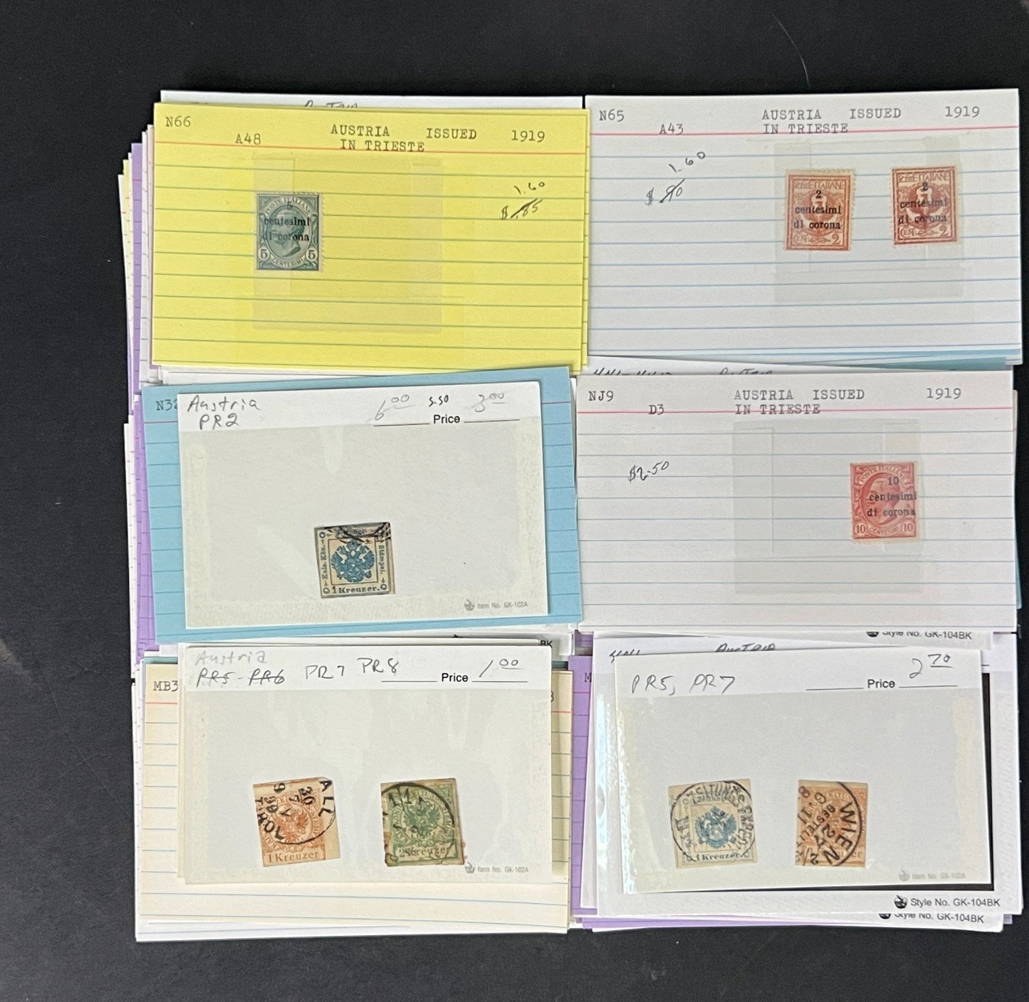 Austria Stamp Collection on Dealer Cards $248 CV ZAYIX 0825CB414630