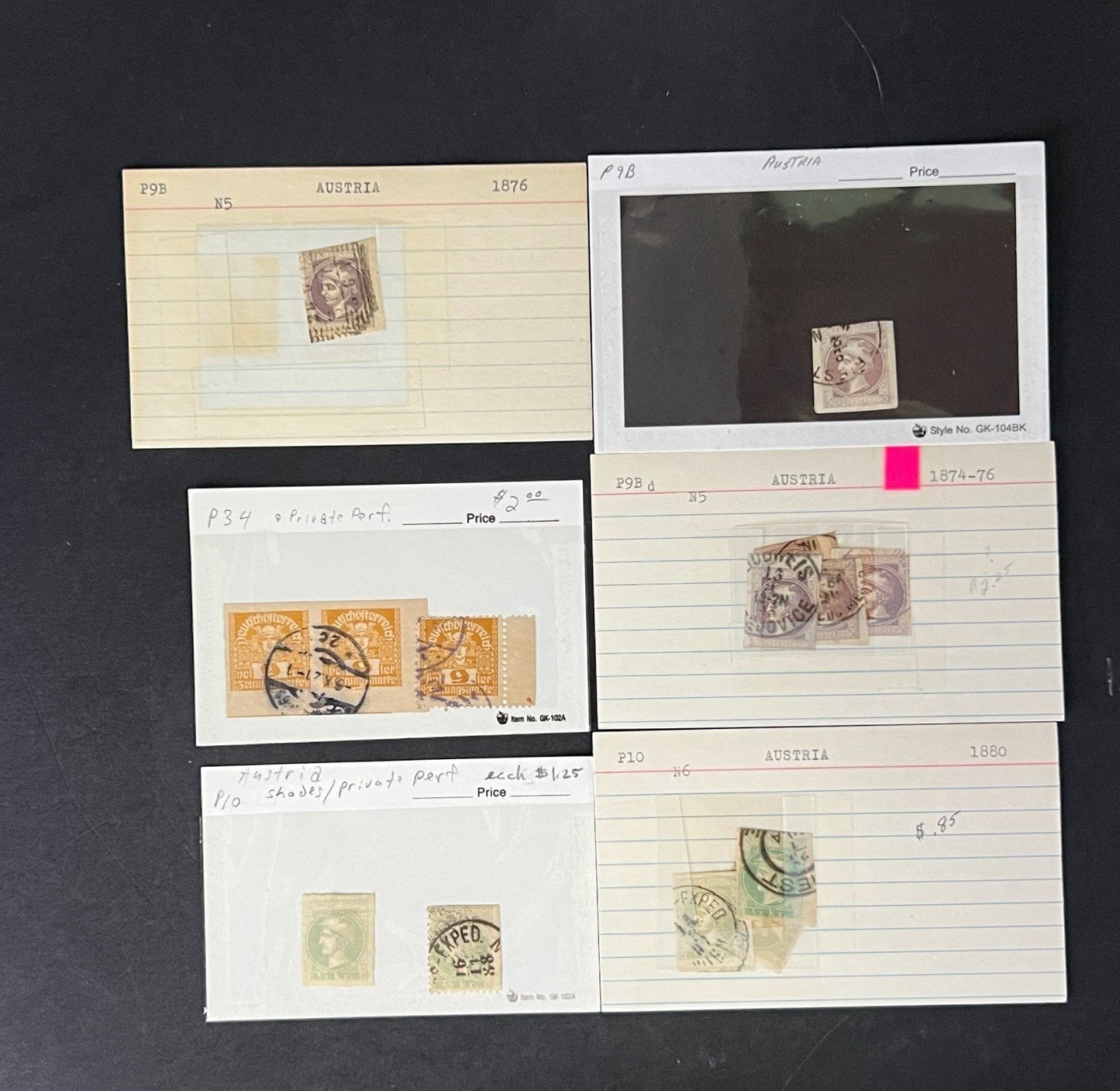 Austria Stamp Collection on Dealer Cards $248 CV ZAYIX 0825CB414630