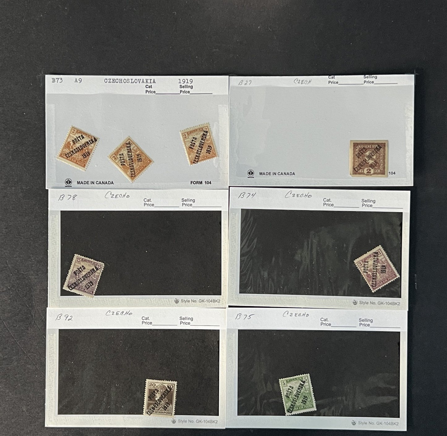Czechoslovakia Stamp Collection BoB Mint/Used mix Dealer Cards $93 CV ZAYIX