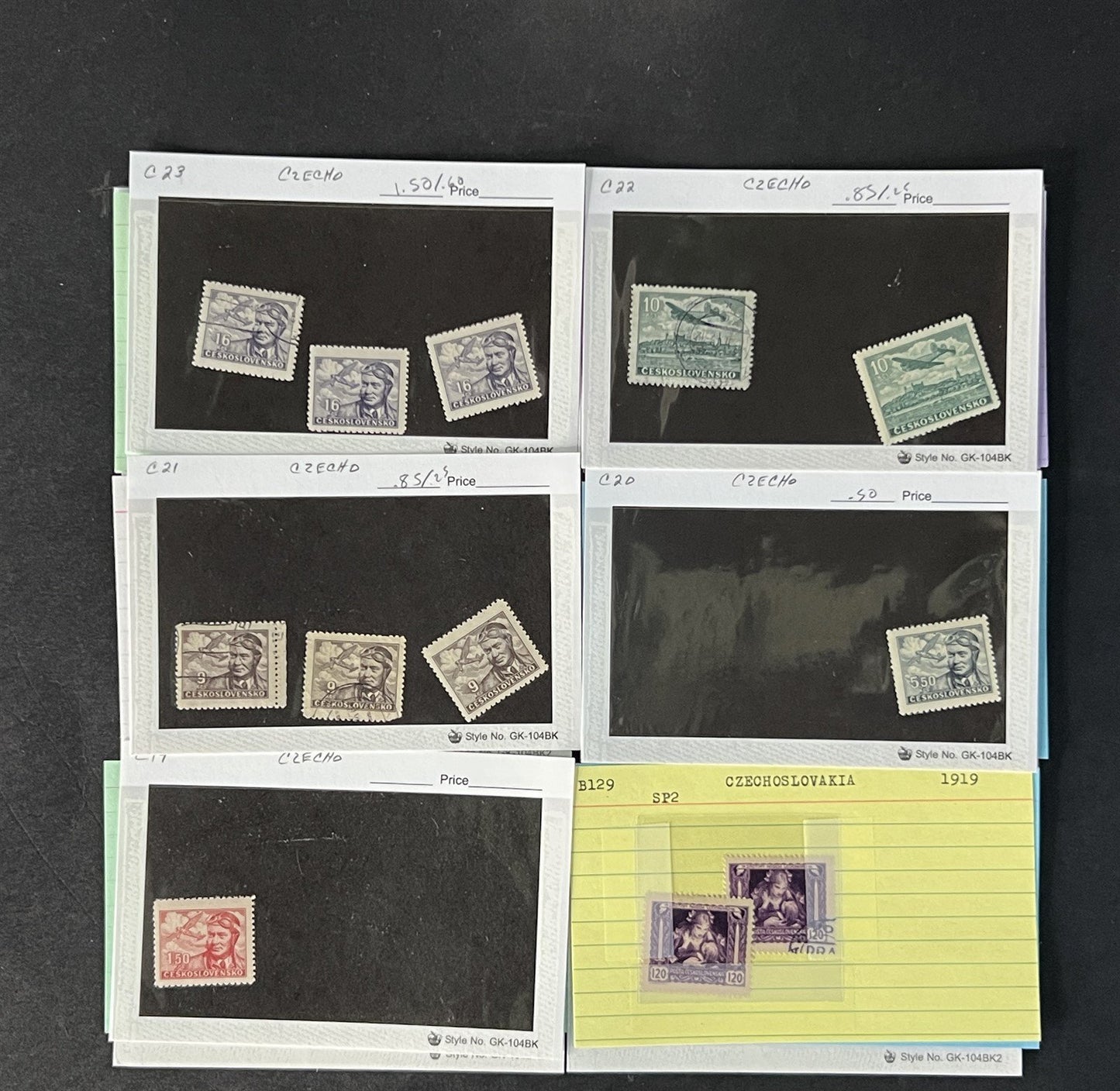 Czechoslovakia Stamp Collection BoB Mint/Used mix Dealer Cards $93 CV ZAYIX