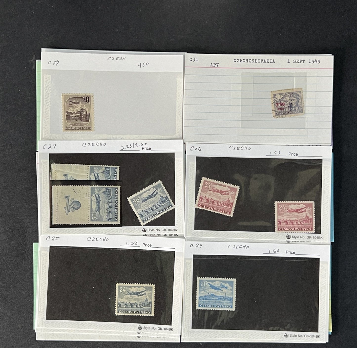 Czechoslovakia Stamp Collection BoB Mint/Used mix Dealer Cards $93 CV ZAYIX